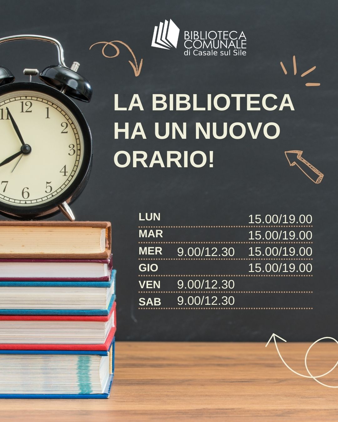 Casale sul Sile | LA BIBLIOTECA HA UN NUOVO ORARIO!