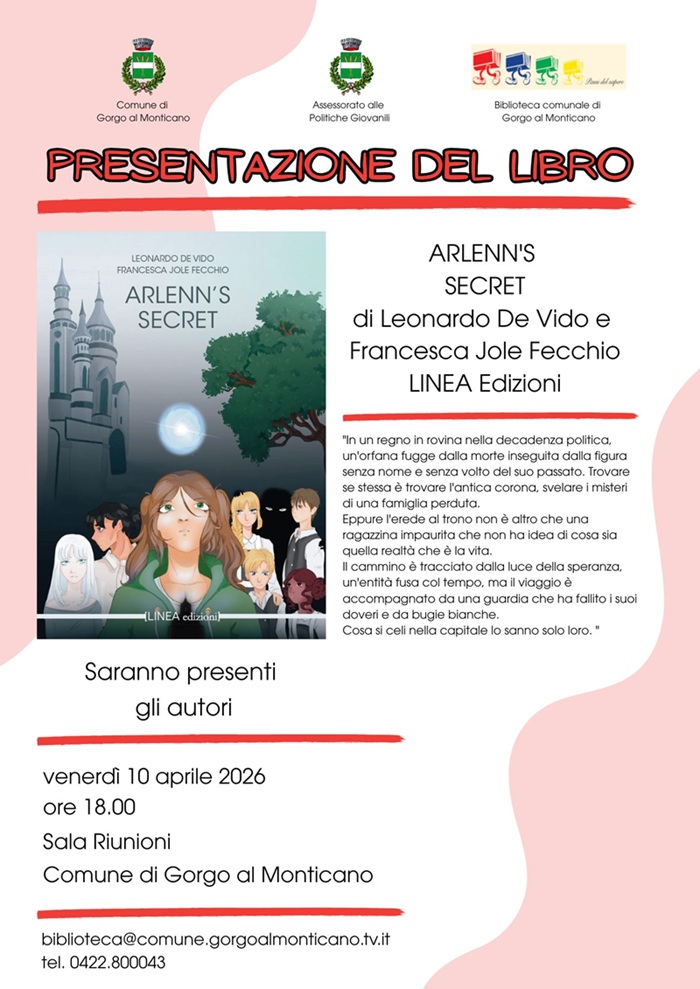 Gorgo al Monticano | Presentazione libro ARLENN'S SECRET