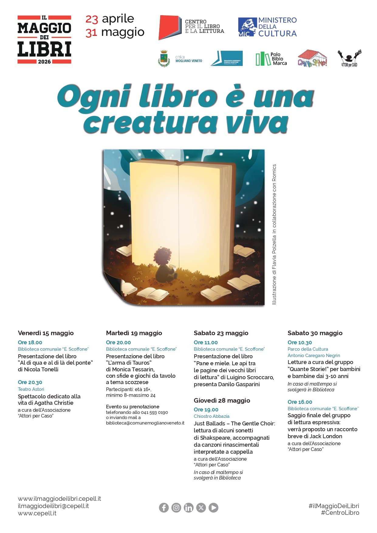 Mogliano Veneto | Appuntamenti Maggio dei Libri 2026