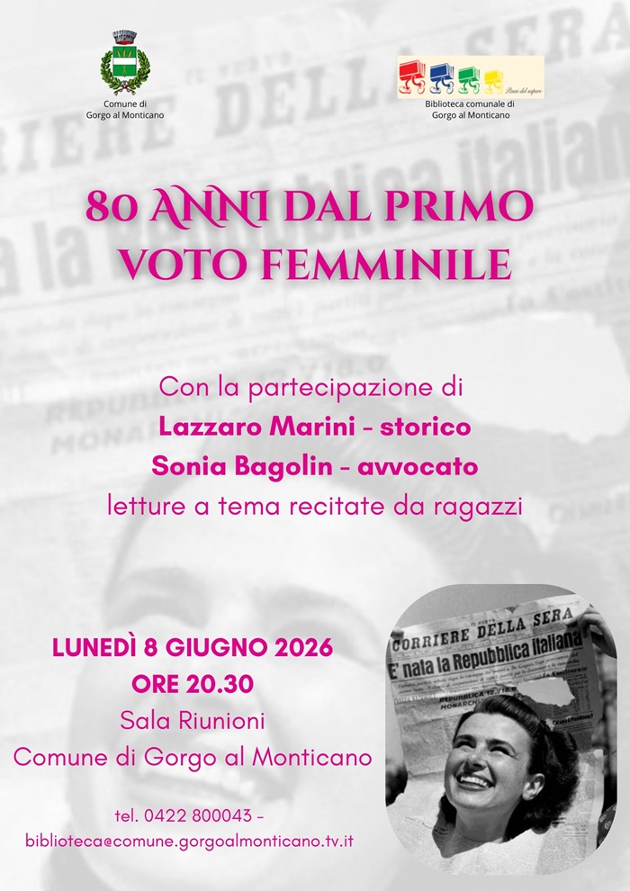 Gorgo al Monticano | 80 anni dal primo voto femminile