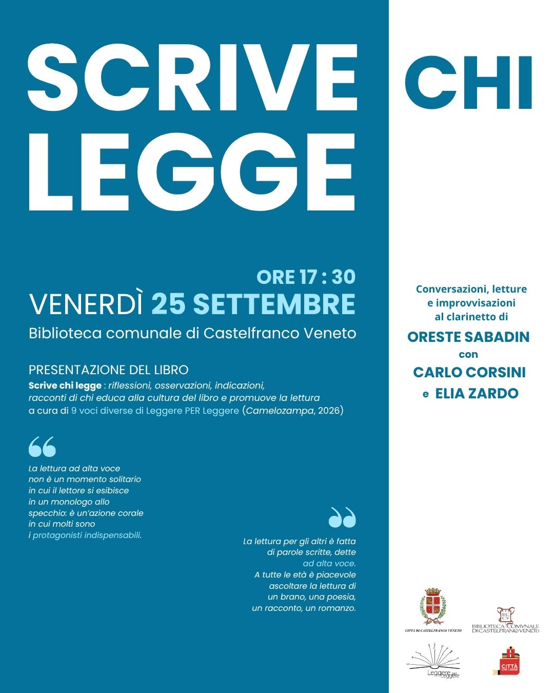SCRIVE CHI LEGGE